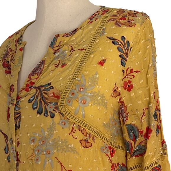JohnPaulRichard Yellow/Multi Color Floral Women’s Top  | Size XS - Picture 3 of 14